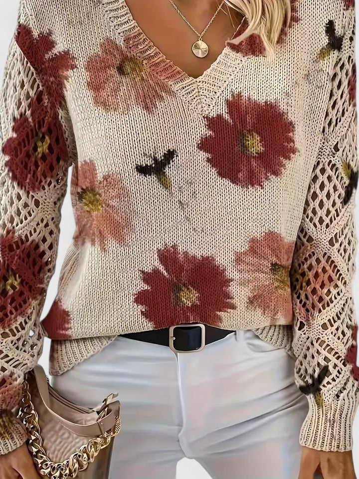 Aurélie | Maglione elegante con motivo floreale