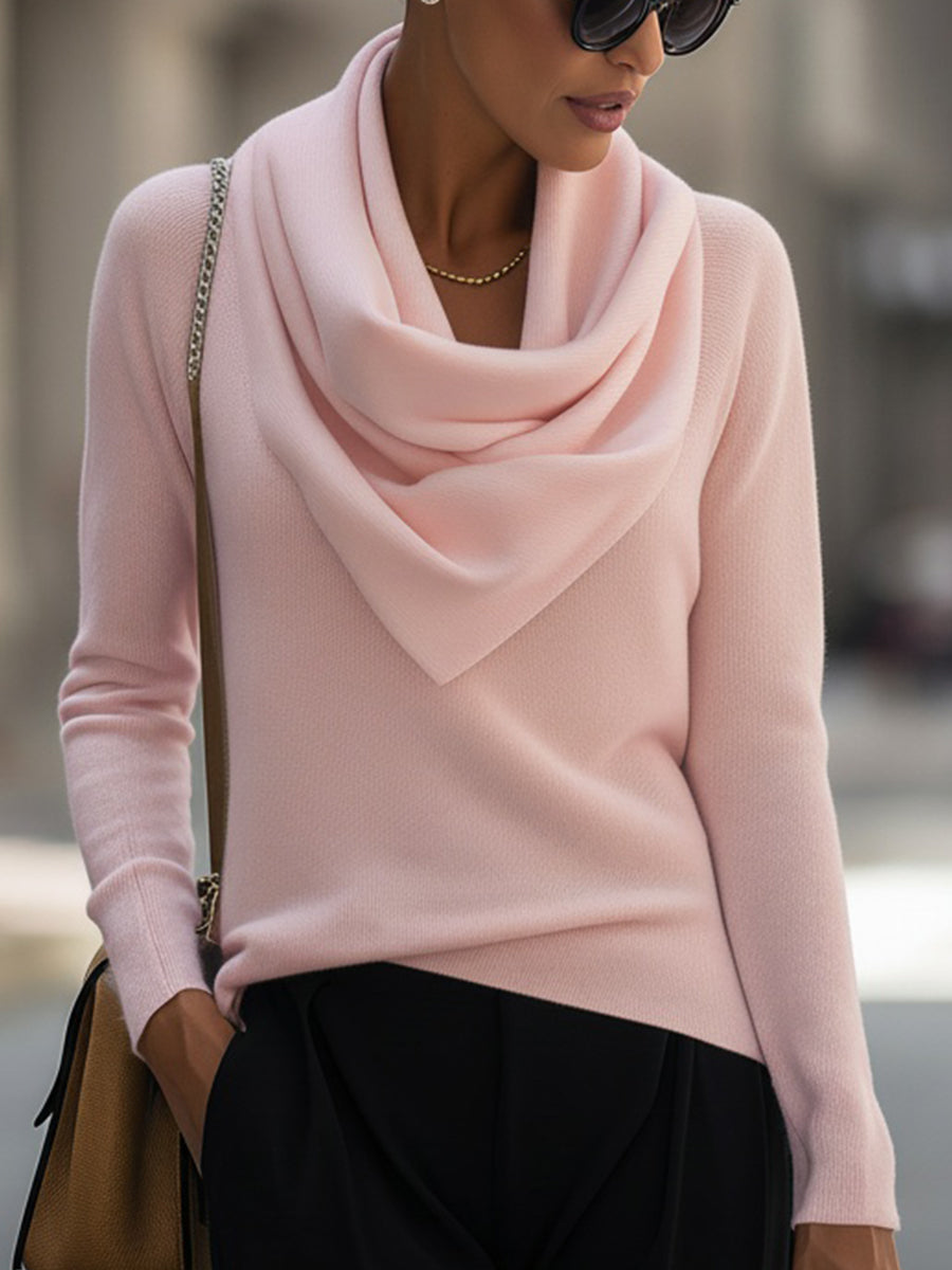 Top lungo con scollo drappeggiato