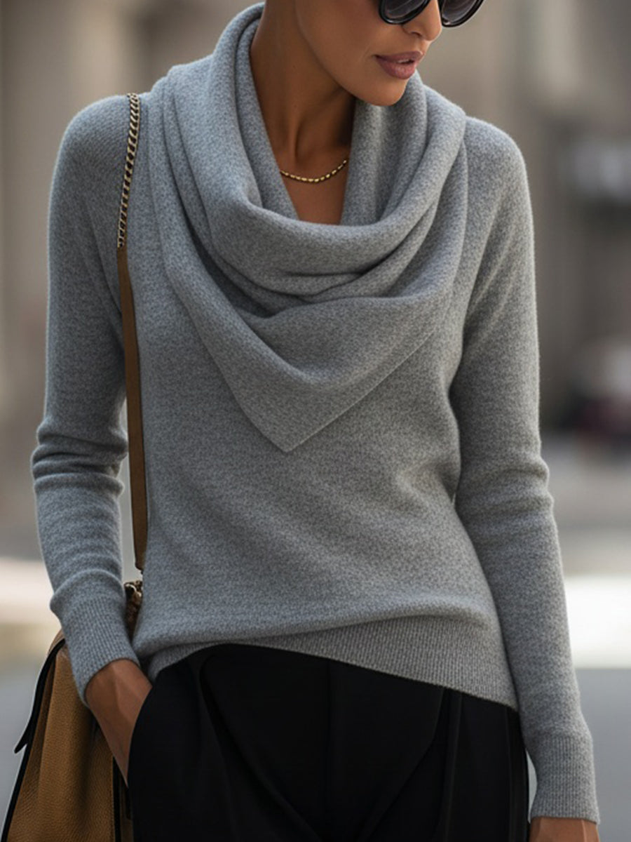 Top lungo con scollo drappeggiato