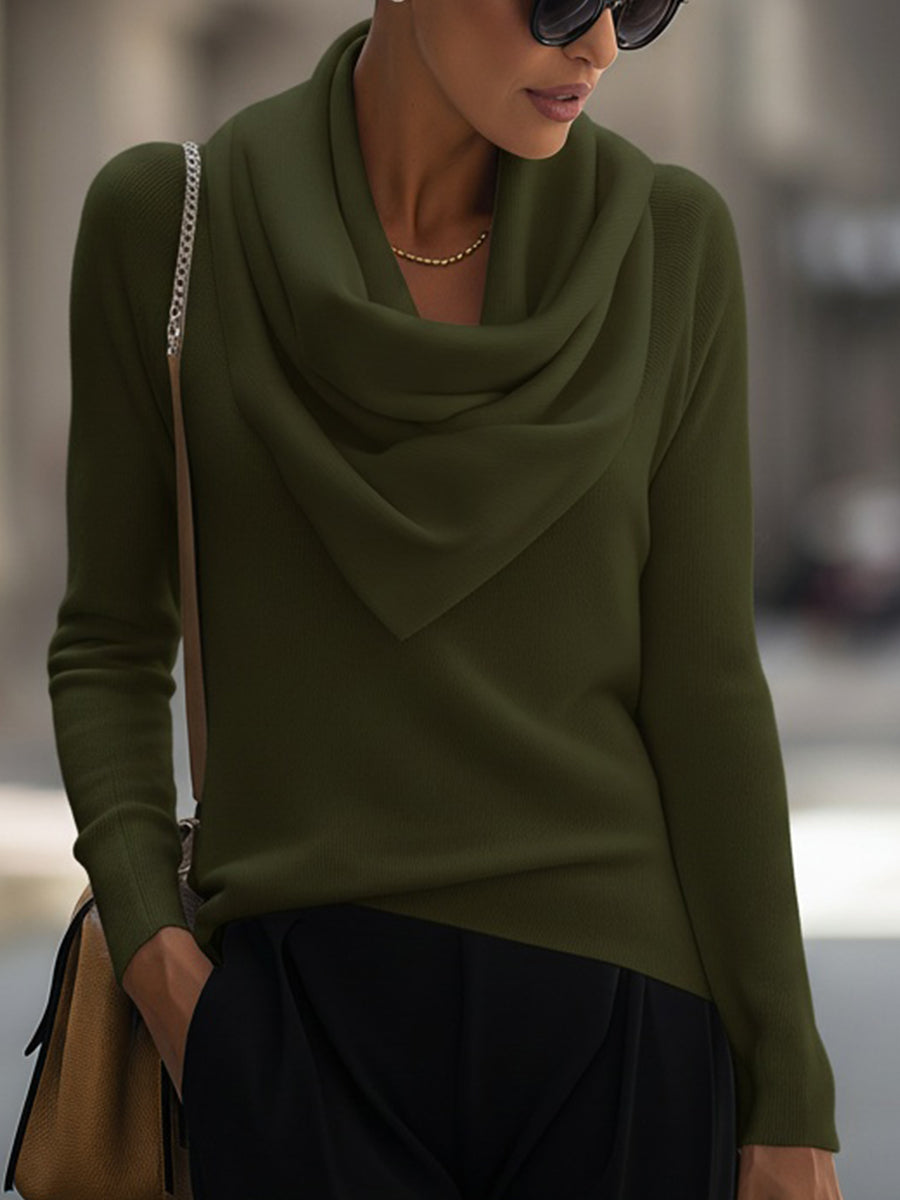 Top lungo con scollo drappeggiato