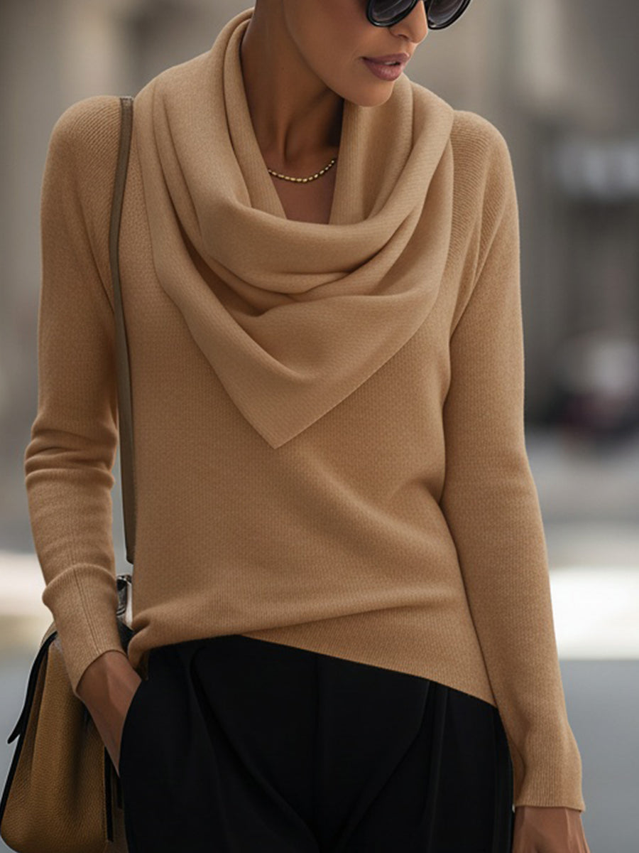 Top lungo con scollo drappeggiato