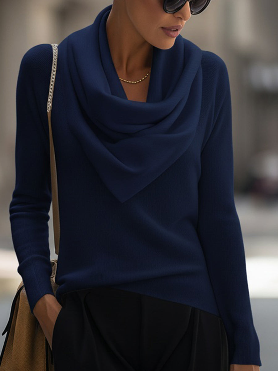 Top lungo con scollo drappeggiato