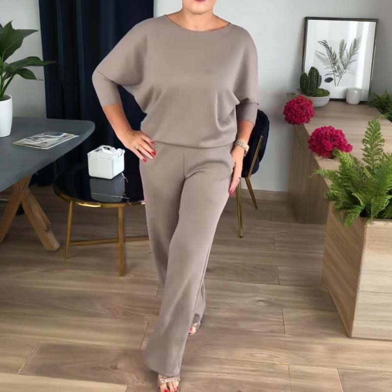 Serena – Completo Elegante 3 Pezzi con Cardigan Lungo, Top e Pantalone Ampio