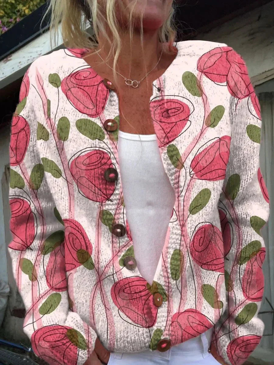 Shane™ – Maglione Cardigan Floreale da Donna