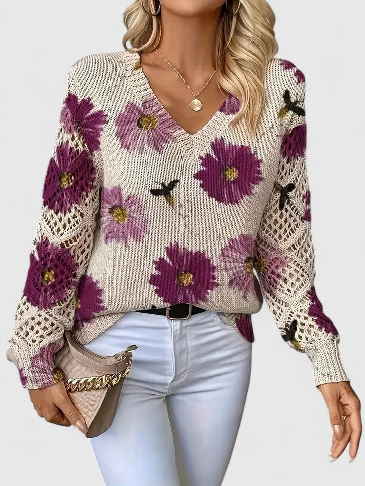 Aurélie | Maglione elegante con motivo floreale