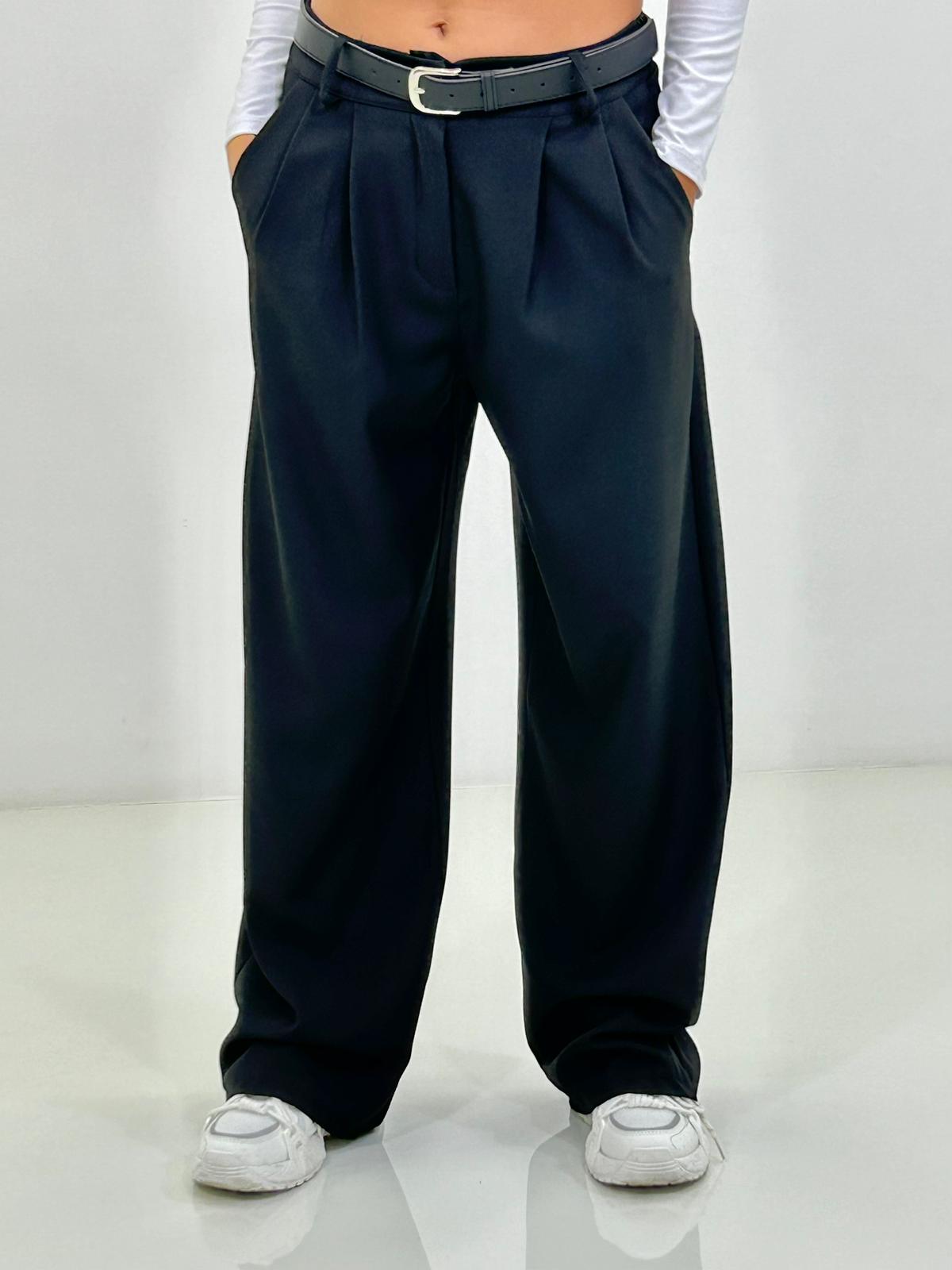 Francesca – Pantalone a Gamba Larga con Vita Alta e Cintura Elegante