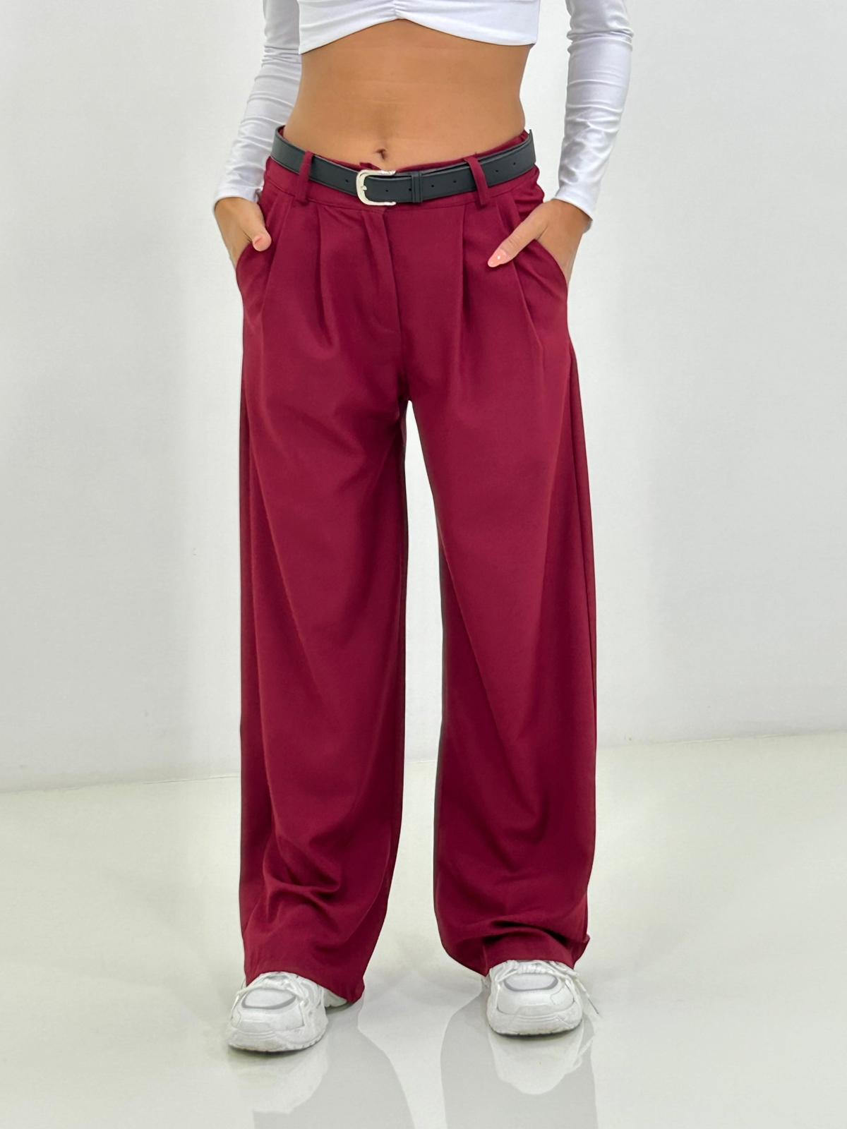 Francesca – Pantalone a Gamba Larga con Vita Alta e Cintura Elegante
