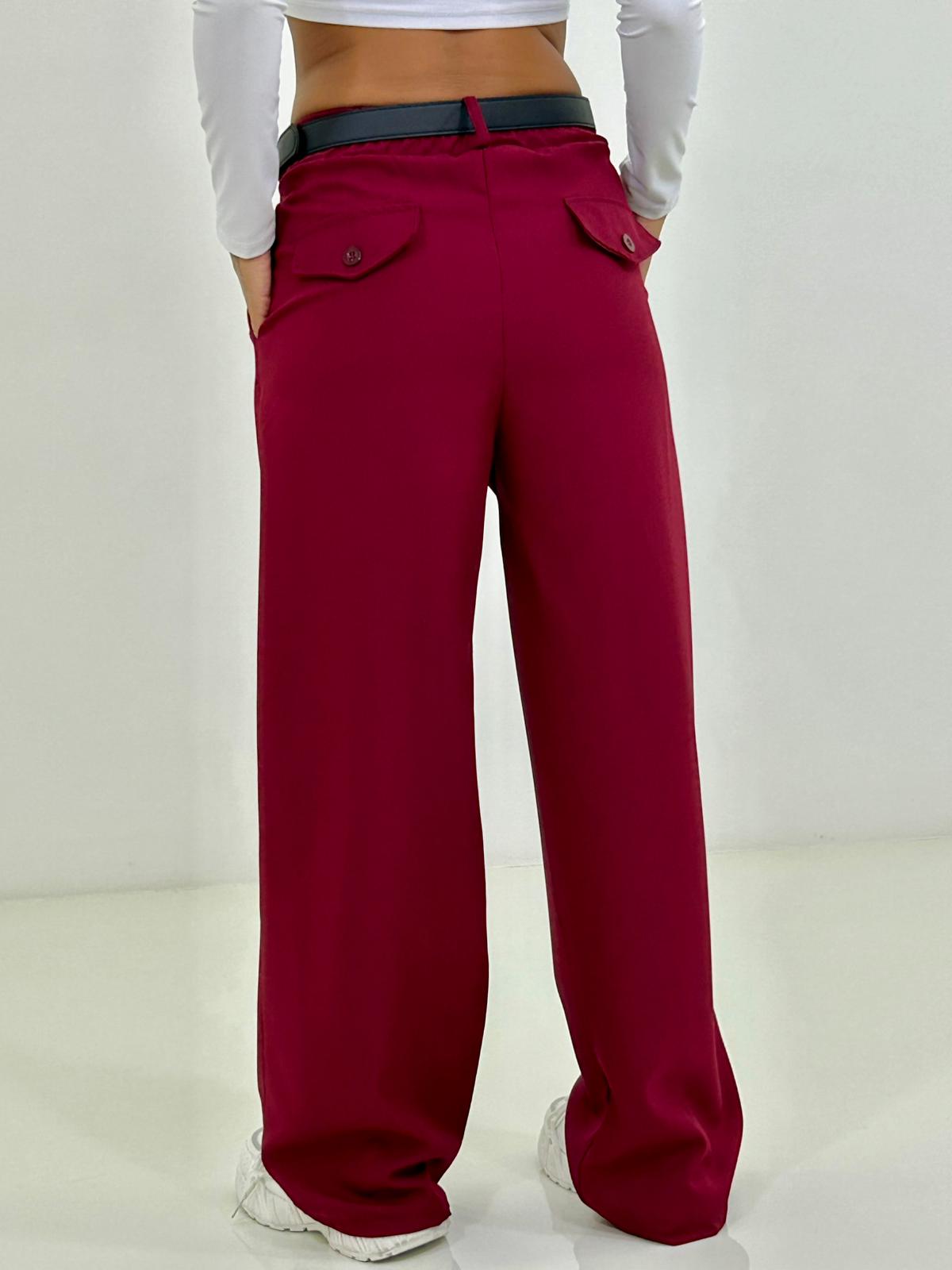 Francesca – Pantalone a Gamba Larga con Vita Alta e Cintura Elegante