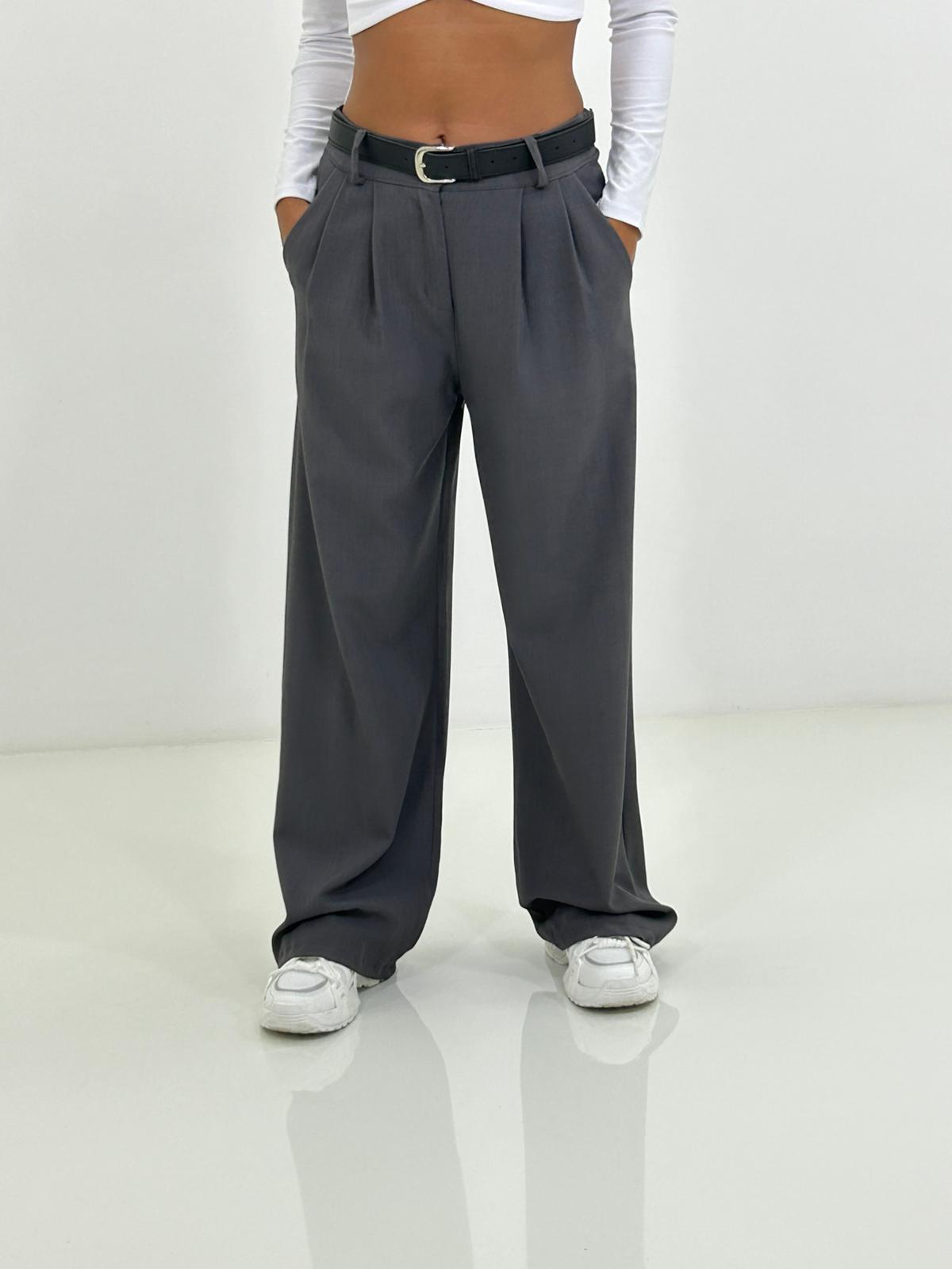 Francesca – Pantalone a Gamba Larga con Vita Alta e Cintura Elegante