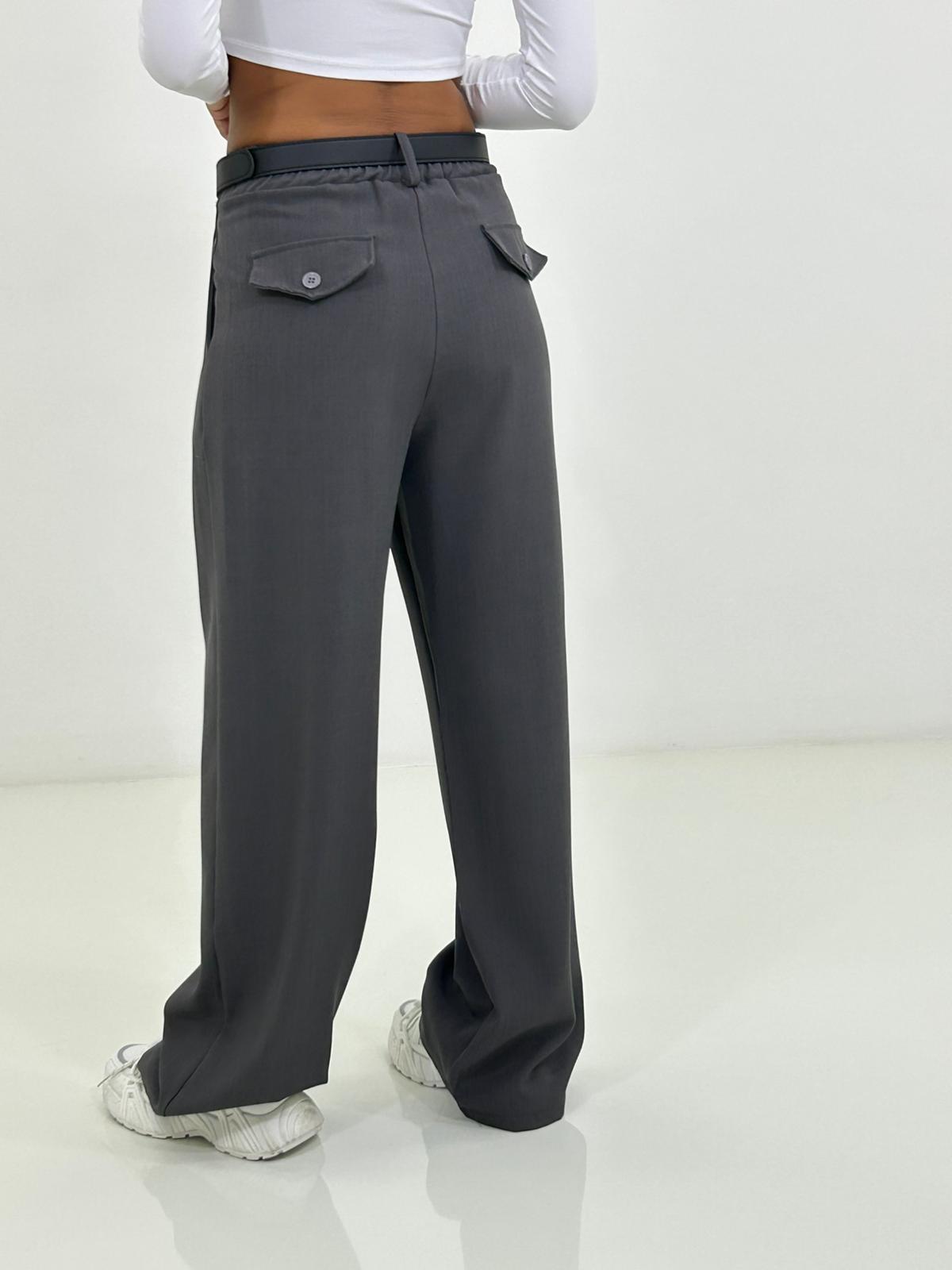 Francesca – Pantalone a Gamba Larga con Vita Alta e Cintura Elegante