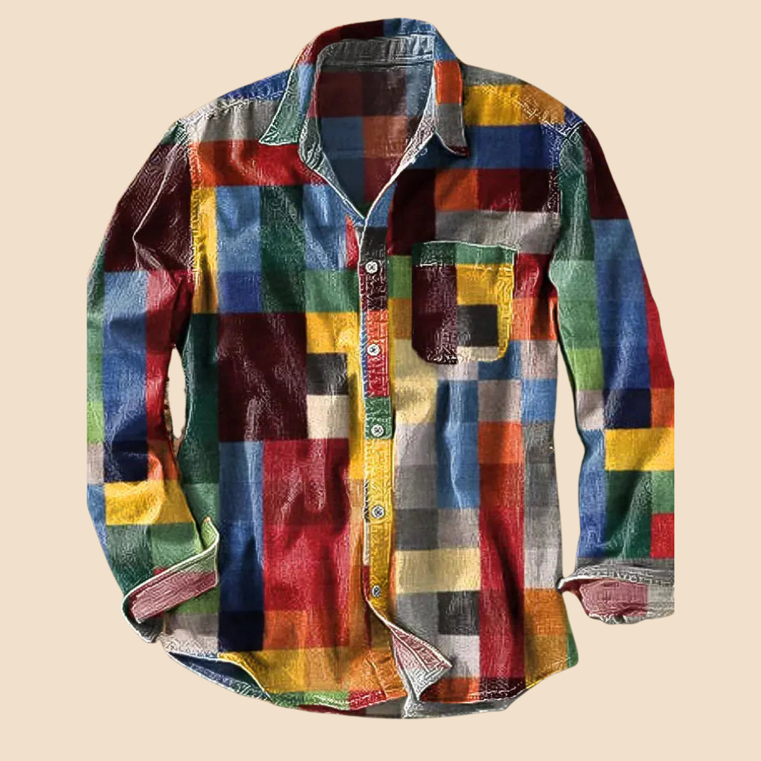 Lenoir™|Camicia vintage arcobaleno