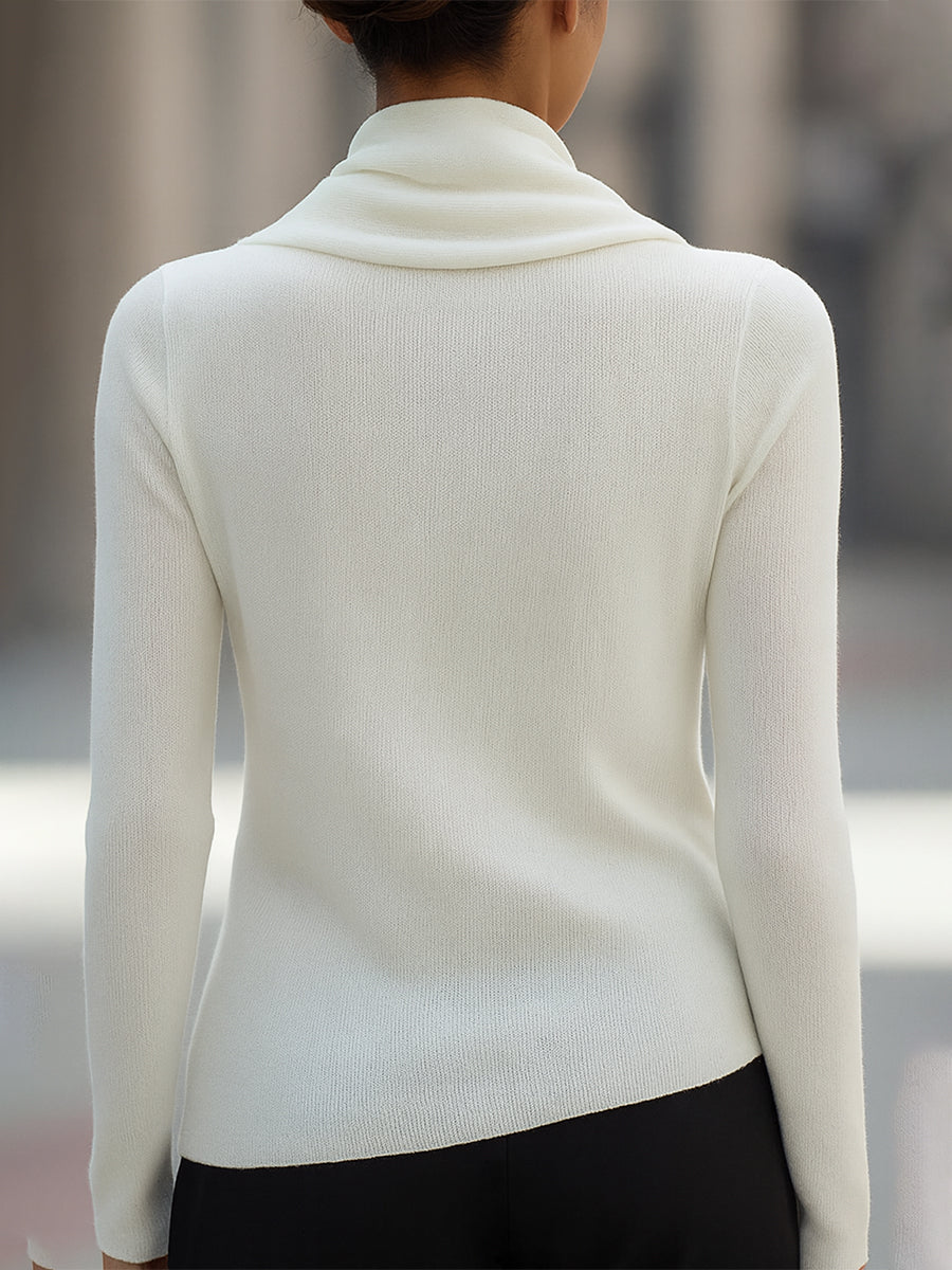 Top lungo con scollo drappeggiato