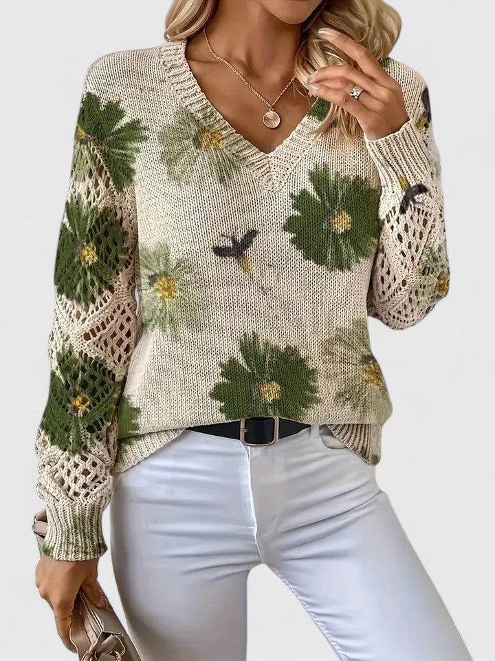 Aurélie | Maglione elegante con motivo floreale
