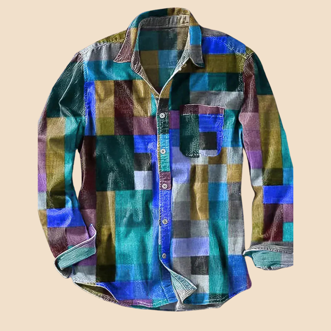 Lenoir™|Camicia vintage arcobaleno