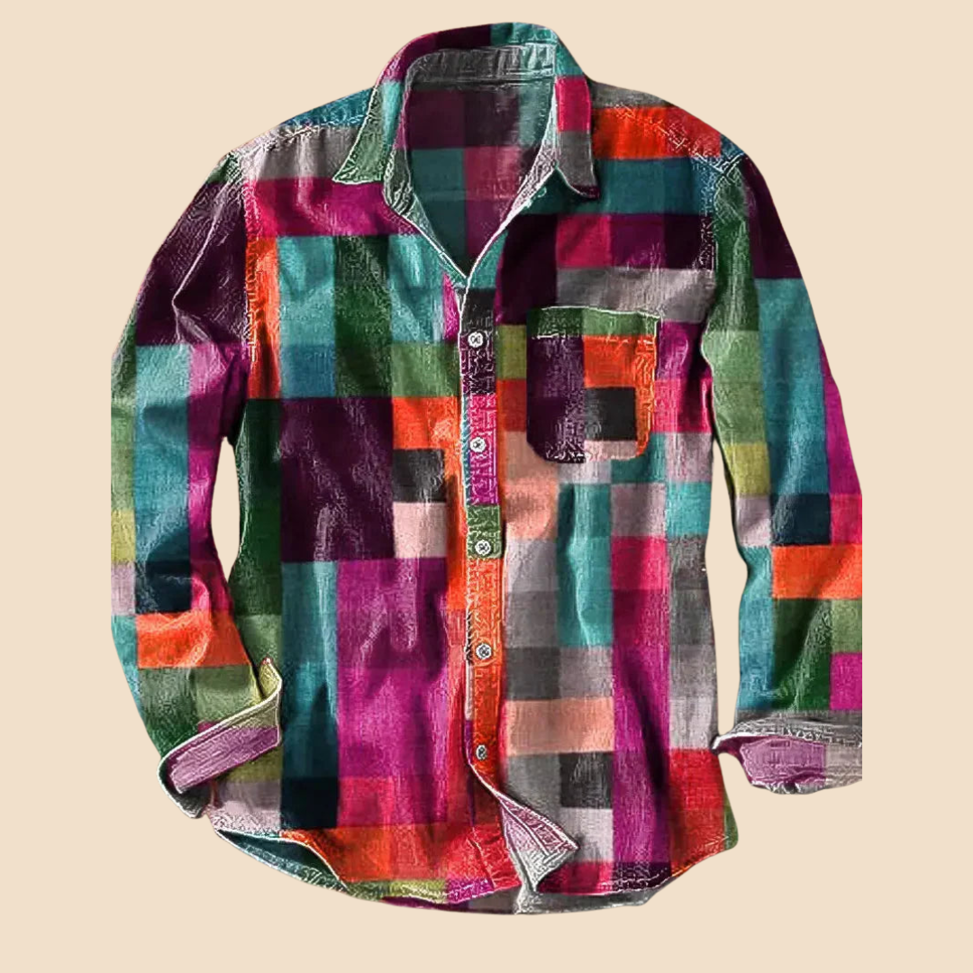 Lenoir™|Camicia vintage arcobaleno