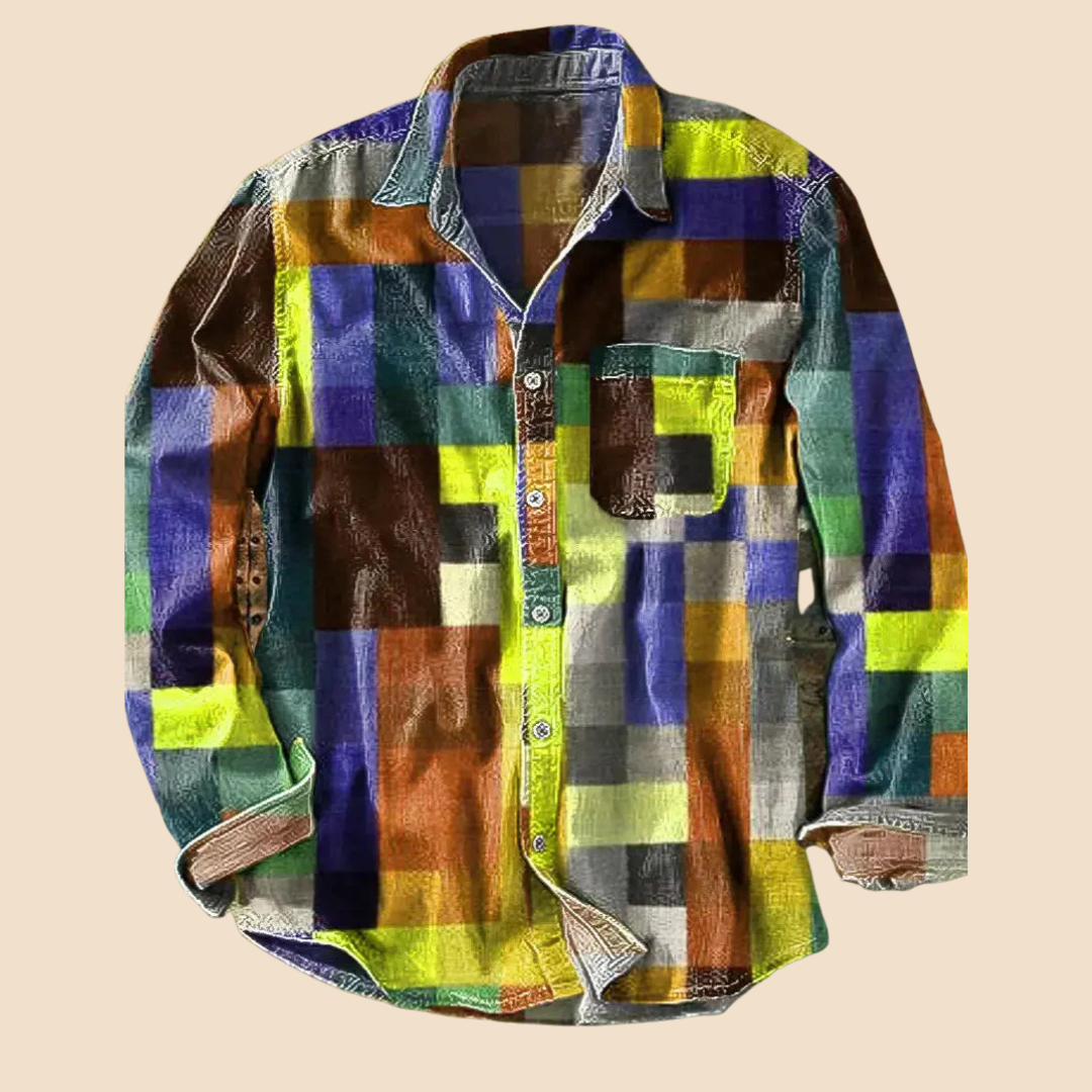 Lenoir™|Camicia vintage arcobaleno