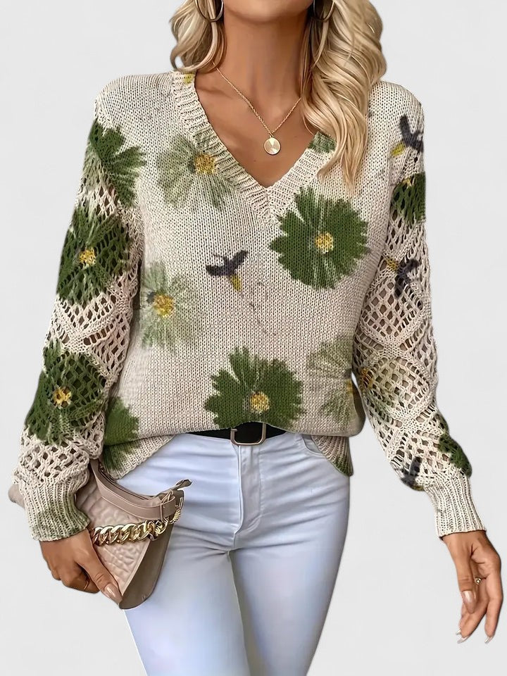 Aurélie | Maglione elegante con motivo floreale