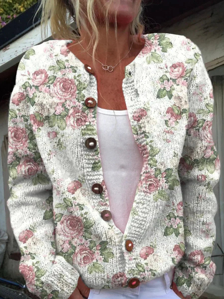 Shane™ – Maglione Cardigan Floreale da Donna