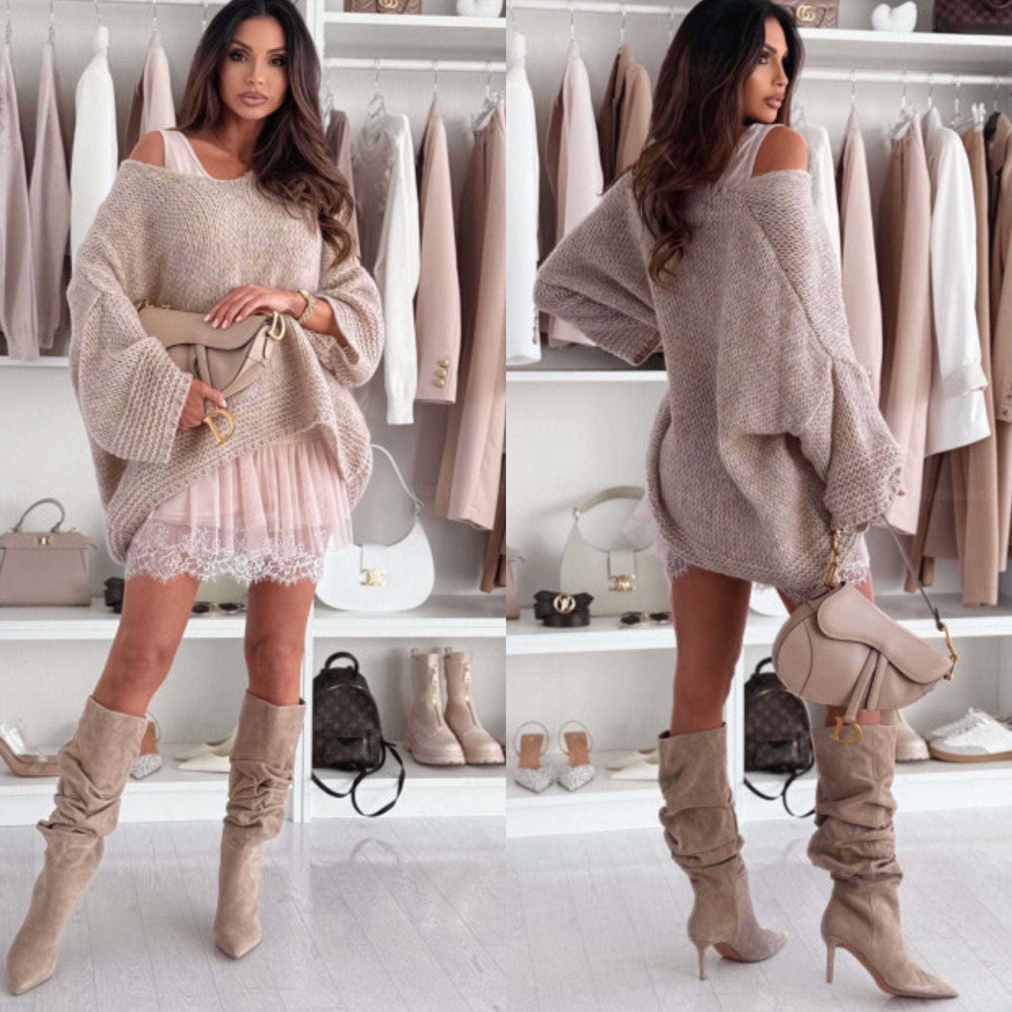 Elisabetta – Abito in Tulle con Maxi Maglione Coordinato