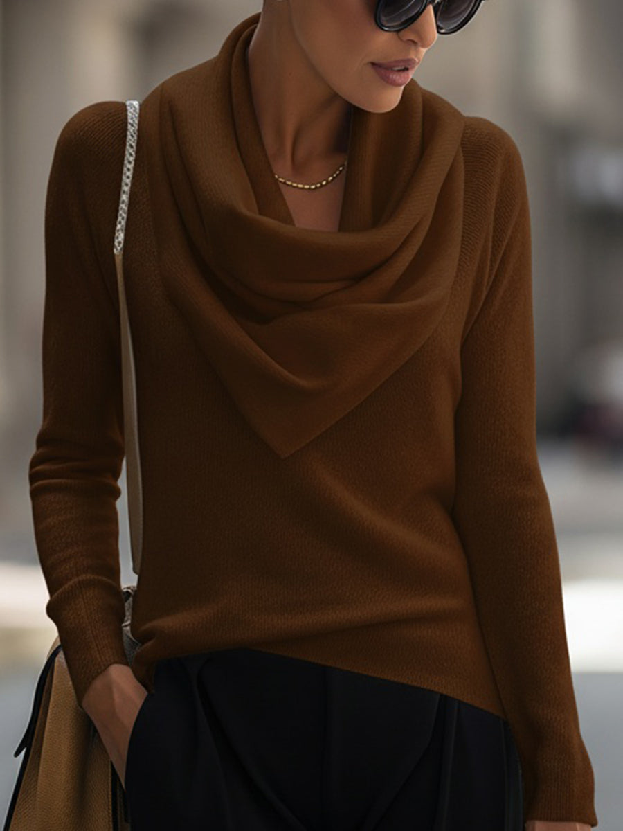 Top lungo con scollo drappeggiato