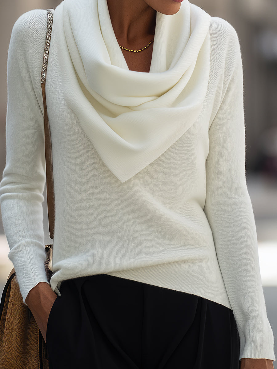 Top lungo con scollo drappeggiato