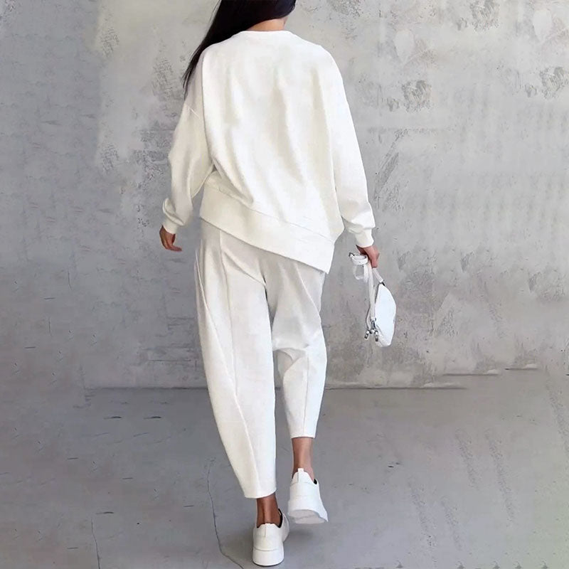 Léa | Completo due pezzi con top a maniche lunghe e pantaloni larghi