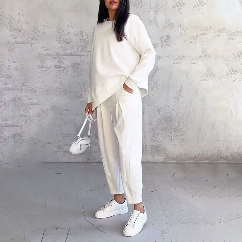 Léa | Completo due pezzi con top a maniche lunghe e pantaloni larghi