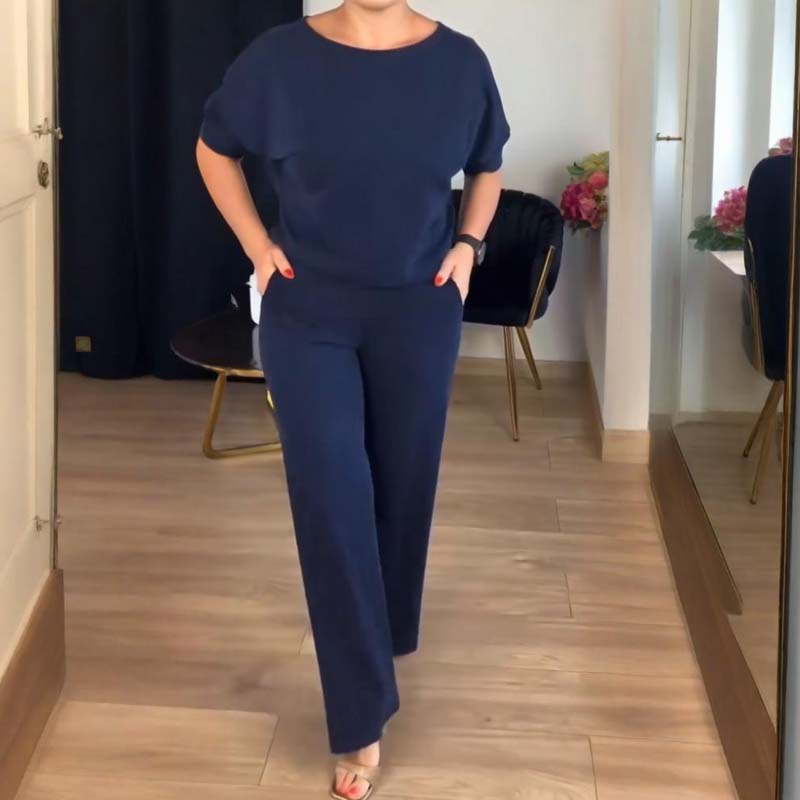 Serena – Completo Elegante 3 Pezzi con Cardigan Lungo, Top e Pantalone Ampio